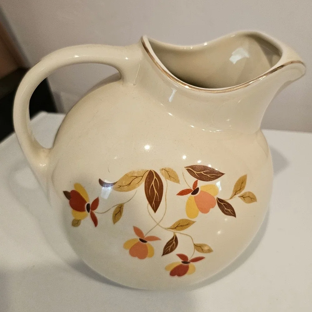 Hall's Superior Autumn Leaf Pitcher Jewel Tea Mary Dunbar Vintage Ceramic MCM